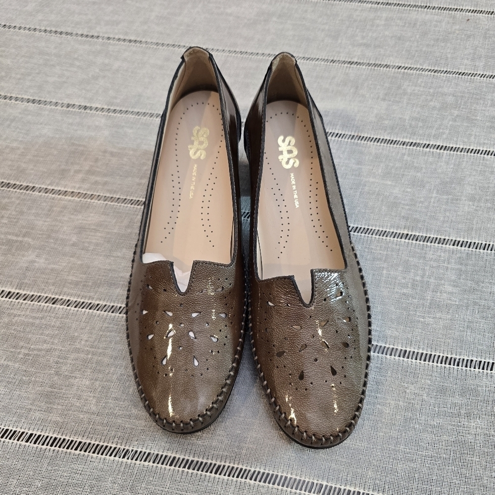 SAS Sonyo Portobello Taupe Patent Leather Dress Pumps Women's US 8 New Whitout B - Picture 2 of 12